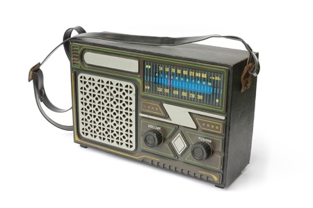 Old radio with isolated white backgroundの写真素材