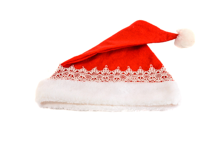 Christmas hat ,Santa Claus hat isolated on white の写真素材