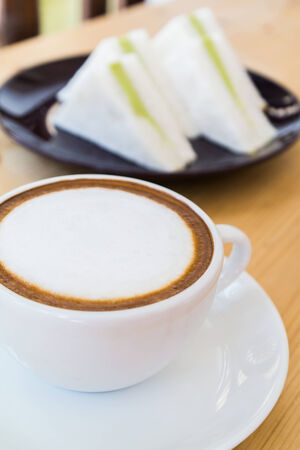 Cappuccino Coffee and Sandwichの写真素材