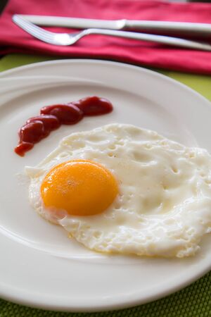 Fried egg for breakfastの写真素材