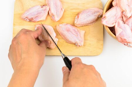 Fresh chiken meat prepare for cookingの写真素材