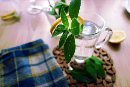 Healthy mint drinkの写真素材