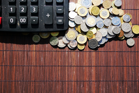 Money and calculator backgroundの写真素材