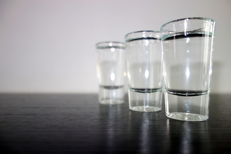 Traditional russian vodka in glassの写真素材