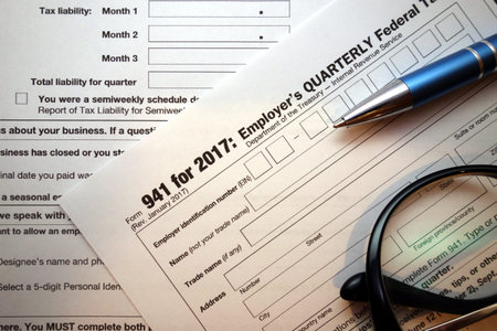 941 federal tax form closeup