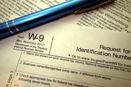 W-9 US tax formの写真素材