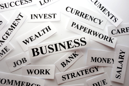 Business related words, abstract financial conceptの写真素材