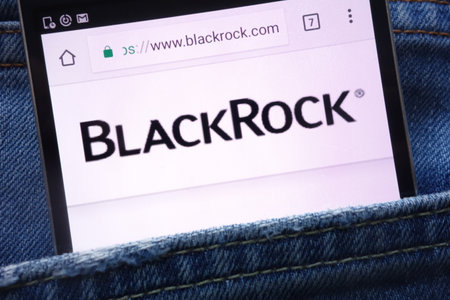 KONSKIE, POLAND - MAY 19, 2018: BlackRock website displayed on smartphone hidden in jeans pocketのeditorial素材