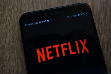 KONSKIE, POLAND - SEPTEMBER 01, 2018: Netflix displayed on a modern smartphone
