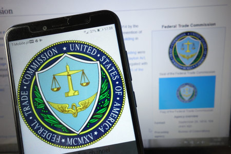KONSKIE, POLAND - August 18, 2019: Federal Trade Commission logo displayed on mobile phone