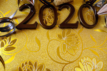 Happy New Year 2020 celebration background with copy space