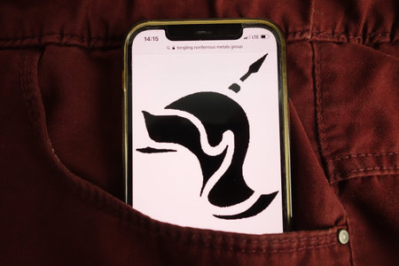 KONSKIE, POLAND - July 22, 2021: Tongling Nonferrous Metals Group displayed on mobile phone