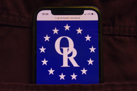 KONSKIE, POLAND - February 22, 2022: Old Republic International Corporation logo displayed on mobile...