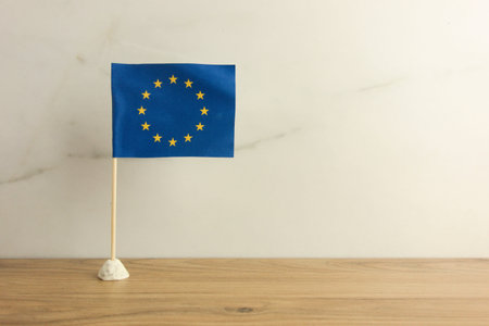 EU flag on background with space for design. European community concept
