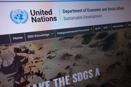 KONSKIE, POLAND - April 27, 2022: sdgs.un.org website about sustainable development goals displayed...
