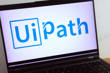 KONSKIE, POLAND - July 11, 2022: UiPath global software company logo displayed on laptop computer screenのeditorial素材