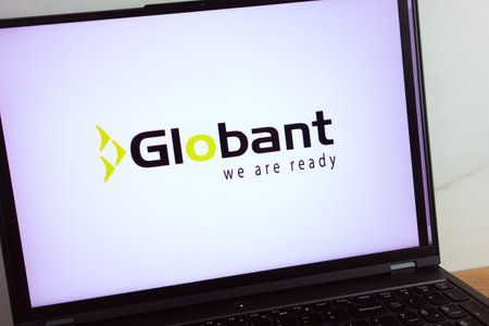 KONSKIE, POLAND - July 11, 2022: Globant IT and software development company logo displayed on laptop computer screenのeditorial素材