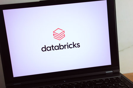KONSKIE, POLAND - July 11, 2022: Databricks enterprise software company logo displayed on laptop computer screenのeditorial素材