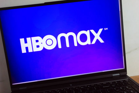 KONSKIE, POLAND - July 11, 2022: HBO Max video streaming service logo displayed on laptop computer screenのeditorial素材