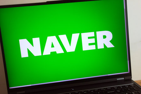 KONSKIE, POLAND - July 11, 2022: Naver online platform logo displayed on laptop computer screenのeditorial素材