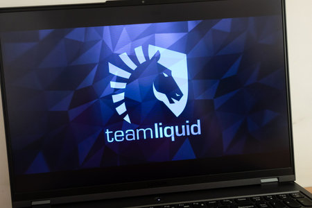 KONSKIE, POLAND - July 18, 2022: Team Liquid famous esports organization logo displayed on laptop computer screenのeditorial素材