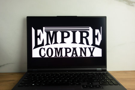 KONSKIE, POLAND - July 22, 2022: Empire Company Limited Canadian conglomerate logo displayed on laptop computer screenのeditorial素材