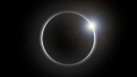 Solar eclipse, moon covers the sun. Astronomy, science, cosmic backgroundの写真素材