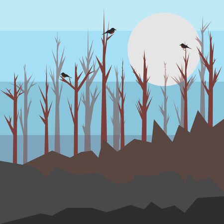 Winter mountains landscapeのイラスト素材