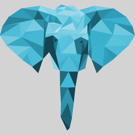 Graphic blue elephantのイラスト素材