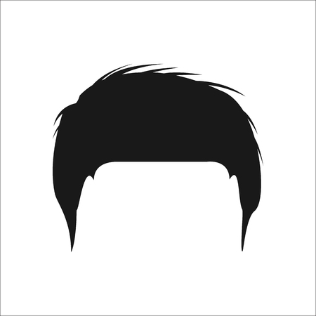 Man hair simple icon on white  backgroundのイラスト素材
