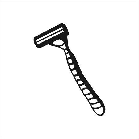 Safety razor simple icon on white backgroundのイラスト素材