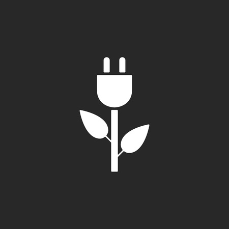 Eco energy plug sign simple icon on  backgroundのイラスト素材