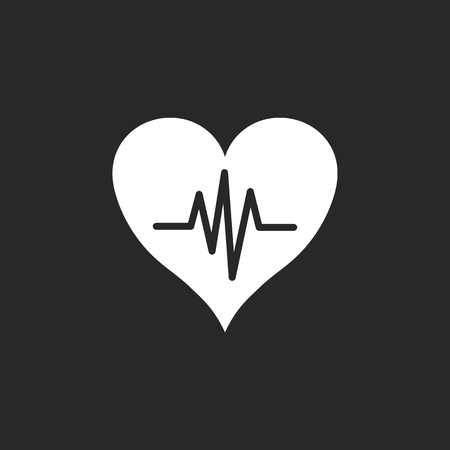Heart rate pulse sign simple icon on  backgroundのイラスト素材