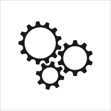 Three gear sign simple icon on  backgroundのイラスト素材