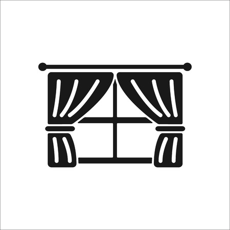 Curtains window sign simple icon on  backgroundのイラスト素材