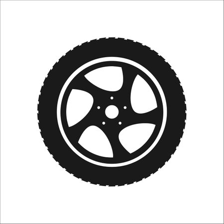 Car wheel sign simple icon on  backgroundのイラスト素材