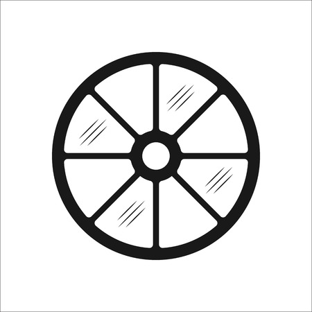 Round form house window design  sign  simple icon on backgroundのイラスト素材