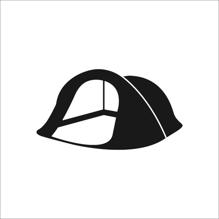 Tourist camping tent  sign simple icon on  backgroundのイラスト素材