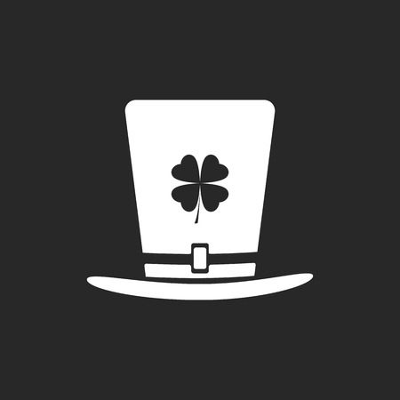 Hat with clover sign simple icon on backgroundのイラスト素材
