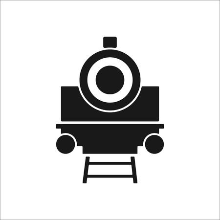 Retro old train sign simple icon on backgroundのイラスト素材