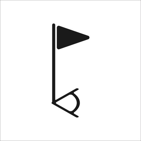 Sport soccer Corner flag simple icon on backgroundのイラスト素材