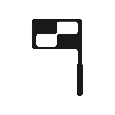 Referee flag sign simple icon on backgroundのイラスト素材