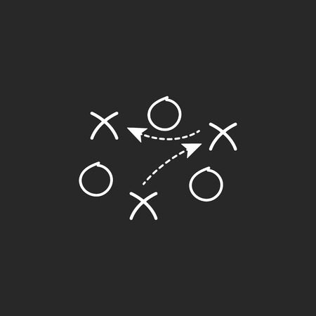 Sport soccer football tactics strategy simple icon on backgroundのイラスト素材