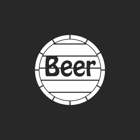 Wooden barrel sign simple icon on backgroundのイラスト素材