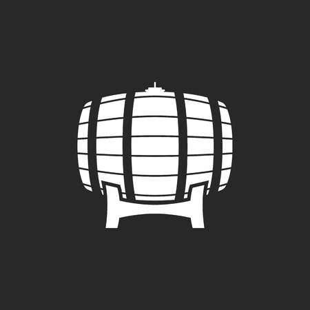 Wooden barrel sign simple icon on backgroundのイラスト素材