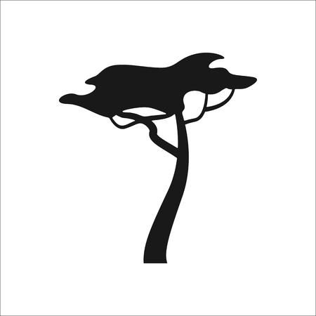 Baobab tree sign simple icon on backgroundのイラスト素材