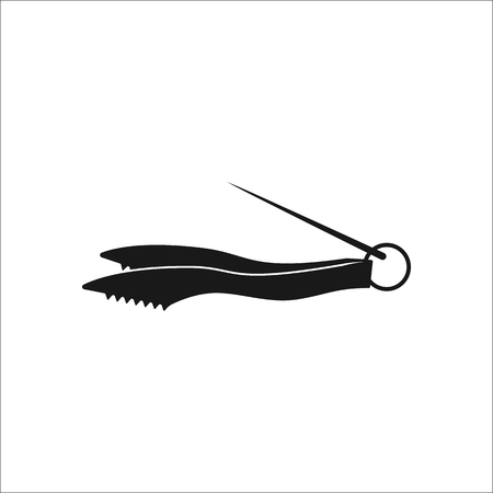 Hookah tweezers sign simple icon on backgroundのイラスト素材