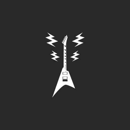 Rock guitar in festival lightning sign simple icon on backgroundのイラスト素材