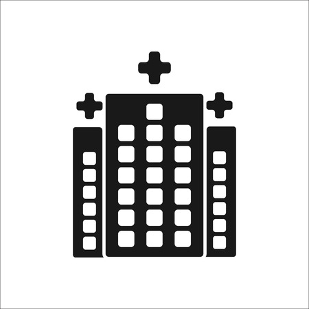 Hospital building symbol sign simple icon on backgroundのイラスト素材