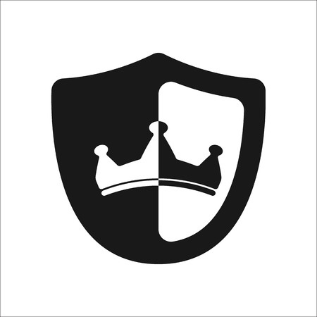 Shield with crown symbol sign simple icon on backgroundのイラスト素材